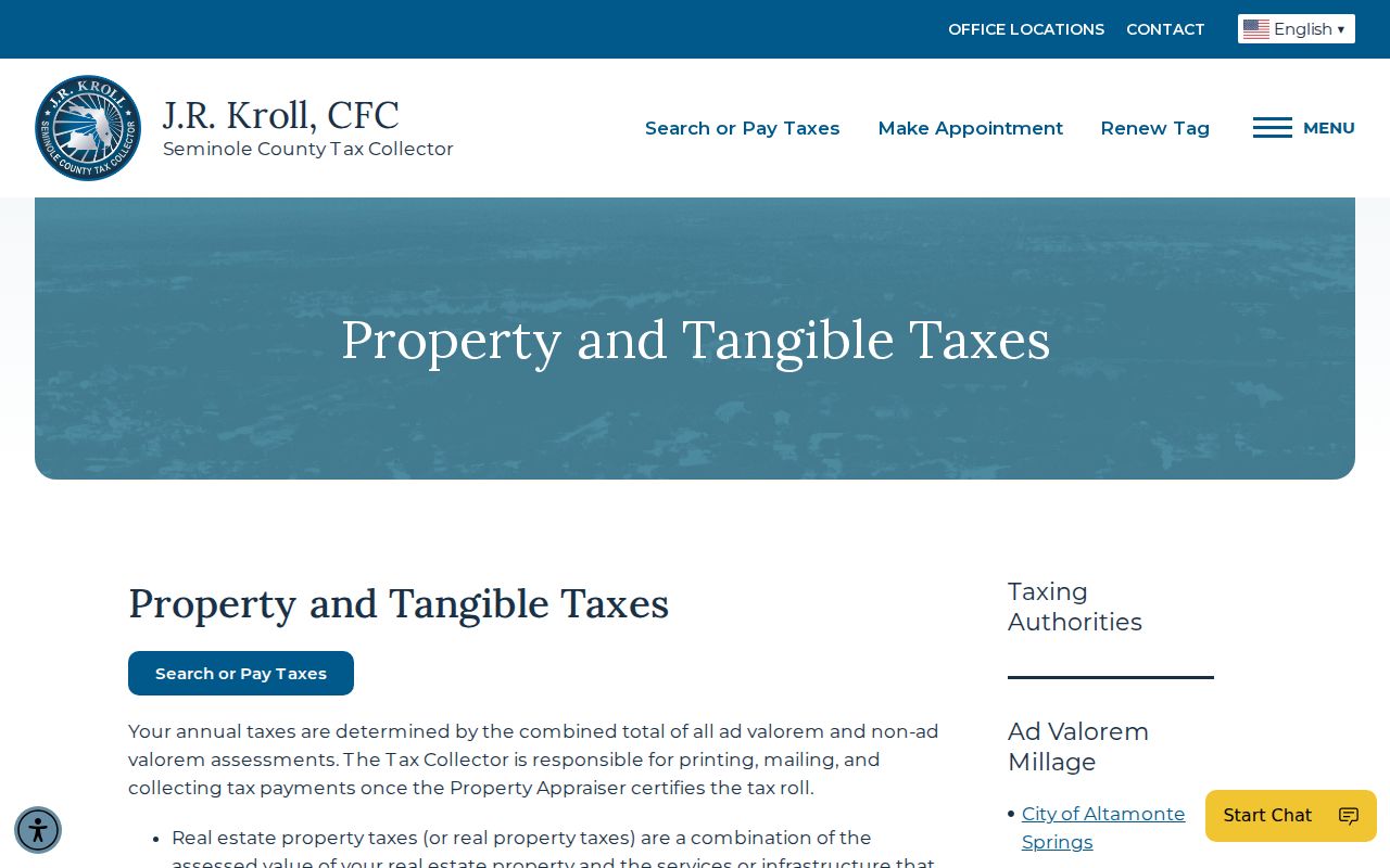 Seminole County property tax information for Altamonte Springs parcels