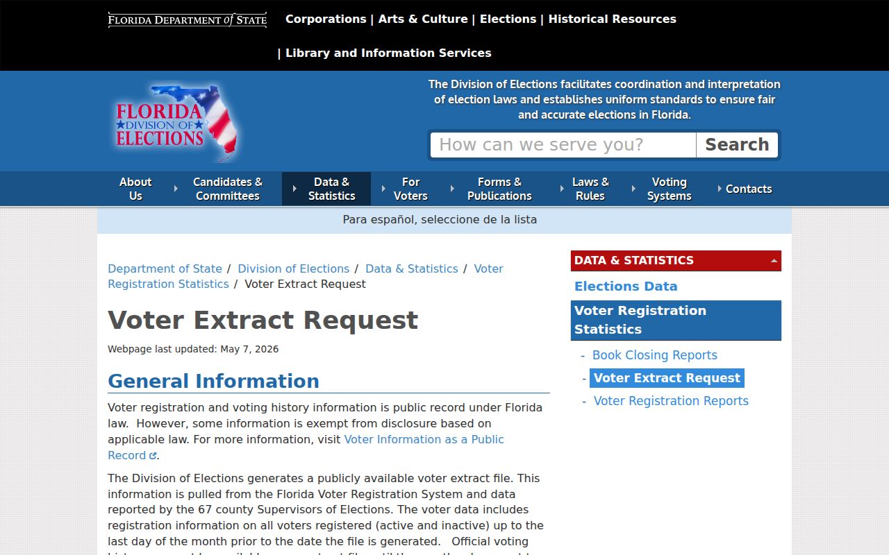 Altamonte Springs ZIP code directory voter extract request